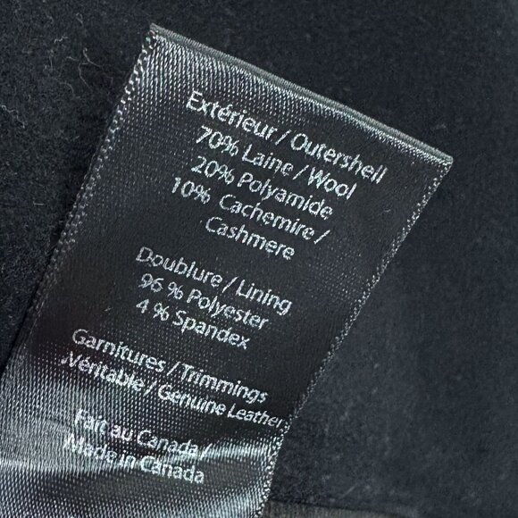 Mackage Black Wool Zip Winter Coat with Leather Sleeves XS - Picture 7 of 8